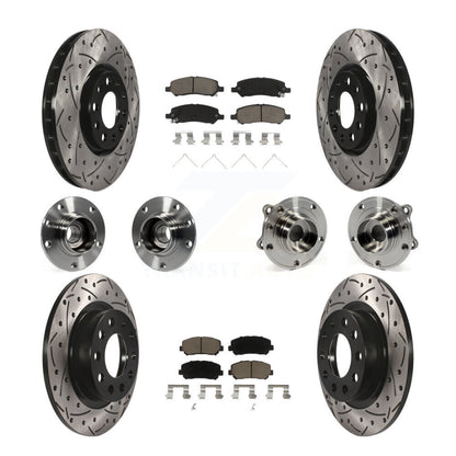 Hub Bearing Coat Brake Rotor Pads Front Rear Kit (10Pc) For 2013-2016 Dodge Dart