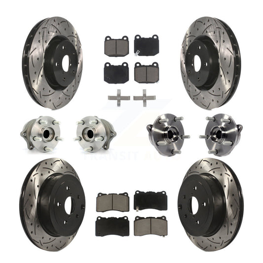 Hub Bearing Coated Brake Rotor Pads Front Rear Kit (10Pc) For Subaru Impreza WRX