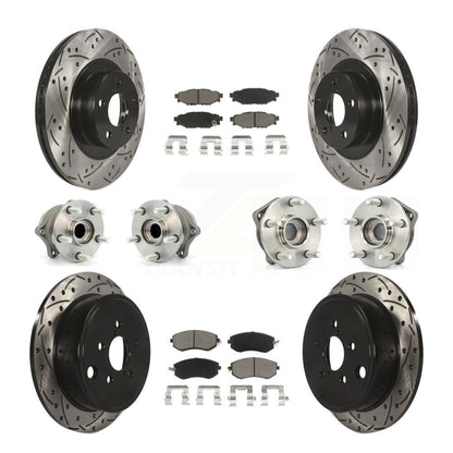 Hub Bearing Coat Brake Rotor Pad Front Rear Kit (10Pc) For Subaru Impreza Legacy