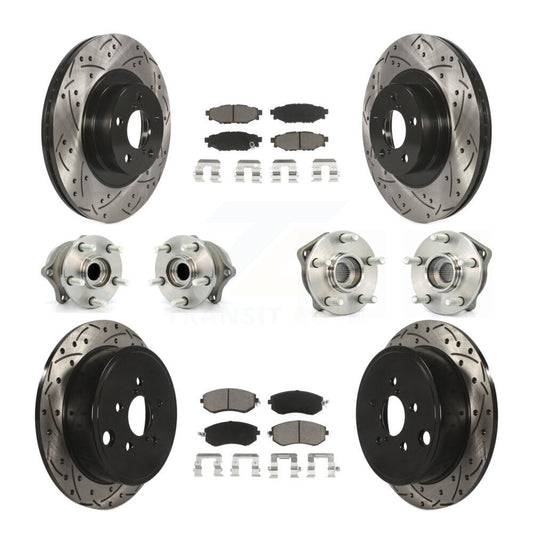 Hub Bearing Coat Brake Rotor Pad Front Rear Kit (10Pc) For Subaru Impreza Legacy