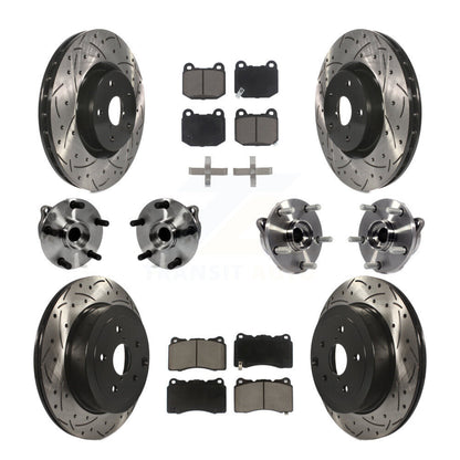 Hub Bearing Coated Brake Rotor Pads Front Rear Kit (10Pc) For Subaru Impreza WRX