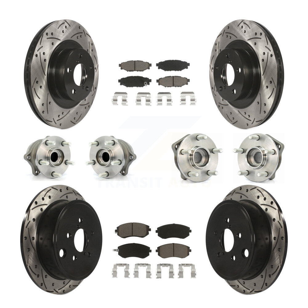 Hub Bearing Coat Brake Rotor Pad Front Rear Kit (10Pc) For Subaru Outback Legacy