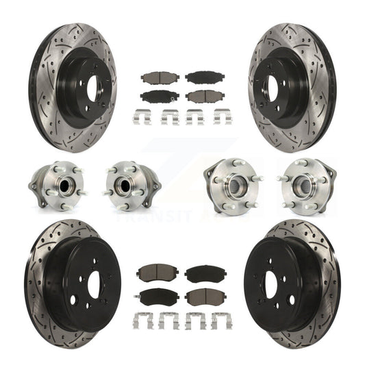 Hub Bearing Coat Brake Rotor Pad Front Rear Kit (10Pc) For Subaru Outback Legacy