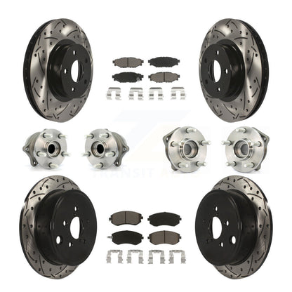 Hub Bearing Coated Disc Brake Rotor Pad Front Rear Kit (10Pc) For Subaru Impreza