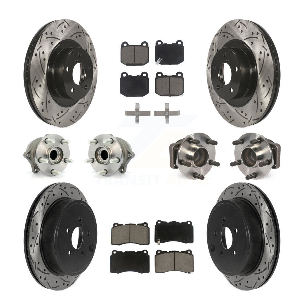 Hub Bearing Coated Disc Brake Rotor And Pads Front Rear Kit (10Pc) For Toyota 86
