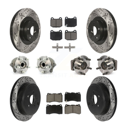 Hub Bearing Coated Disc Brake Rotor And Pads Front Rear Kit (10Pc) For Toyota 86