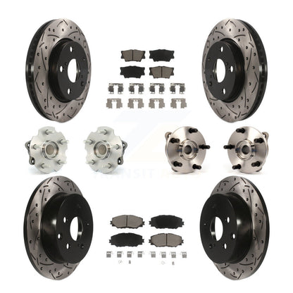 Hub Bearing Coated Brake Rotor & Pad Front Rear Kit (10Pc) For Toyota RAV4 Lexus