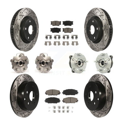 Hub Bearing Coated Disc Brake Rotor & Pads Front Rear Kit (10Pc) For Toyota RAV4