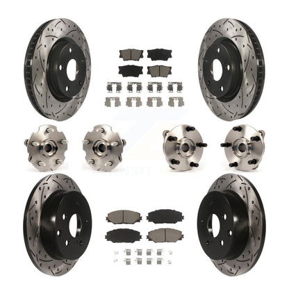 Hub Bearing Coated Disc Brake Rotor & Pads Front Rear Kit (10Pc) For Toyota RAV4