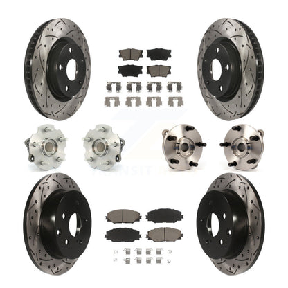 Hub Bearing Coated Disc Brake Rotor & Pads Front Rear Kit (10Pc) For Toyota RAV4