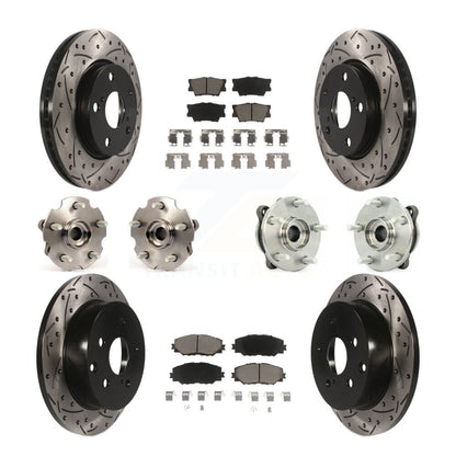 Hub Bearing Coated Disc Brake Rotor & Pads Front Rear Kit (10Pc) For Toyota RAV4