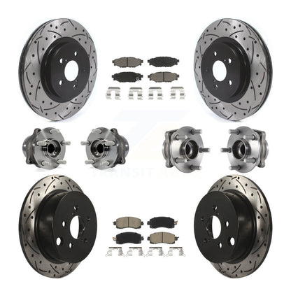 Hub Bearing Coated Brake Rotor & Pads Front Rear Kit (10Pc) For Subaru Crosstrek