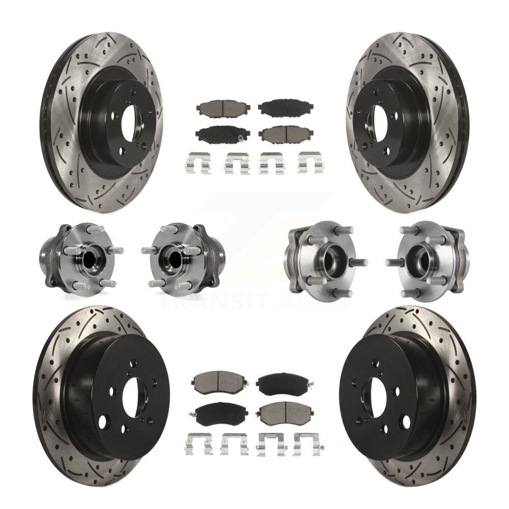 Hub Bearing Coated Brake Rotor Pads Front Rear Kit (10Pc) For Subaru Forester XV