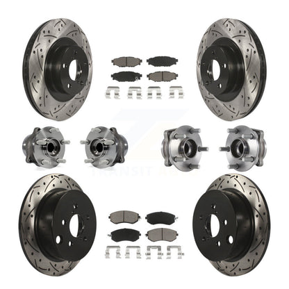 Hub Bearing Coated Brake Rotor Pads Front Rear Kit (10Pc) For Subaru Forester XV