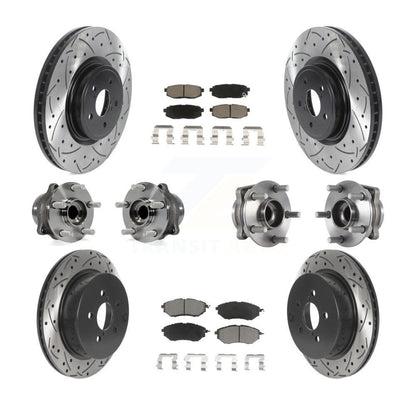 Hub Bearing Coat Brake Rotor Pads Front Rear Kit (10Pc) For Subaru Forester 2.0L