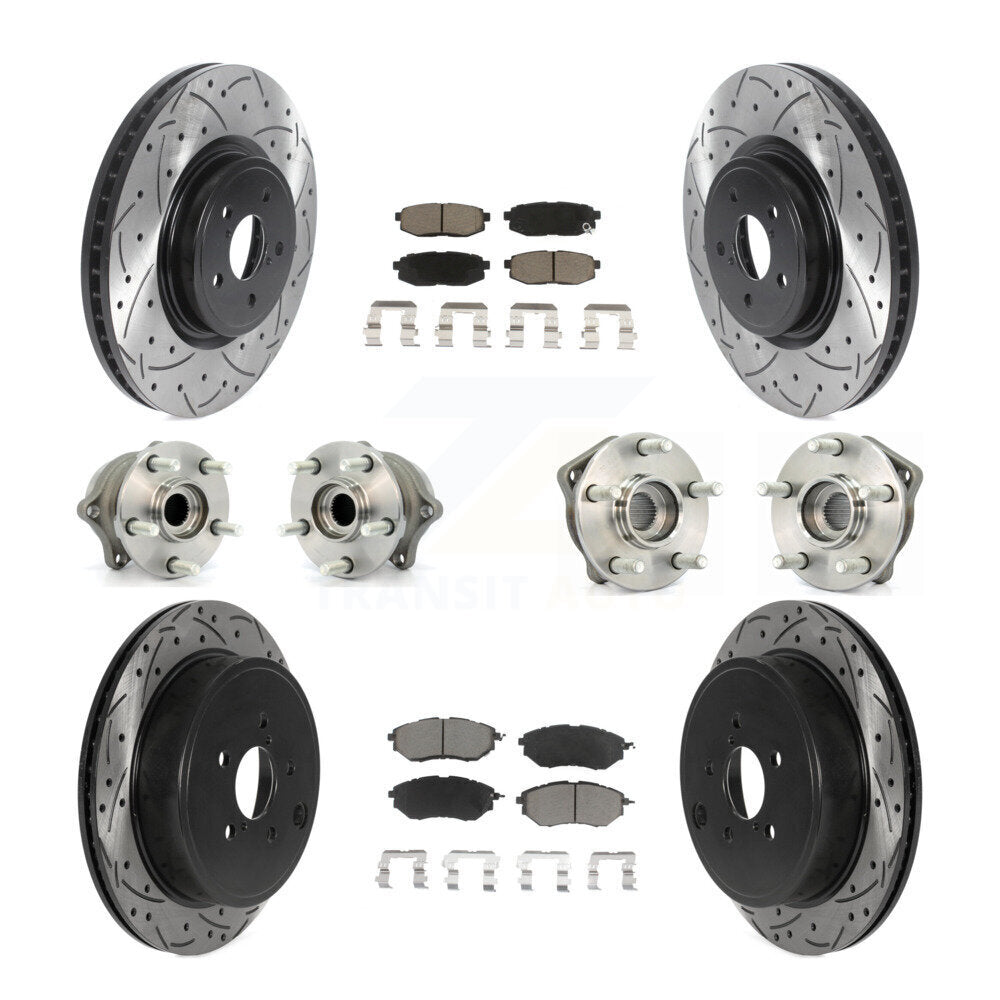 Hub Bearing Coat Brake Rotor Pad Front Rear Kit (10Pc) For Subaru Outback Legacy