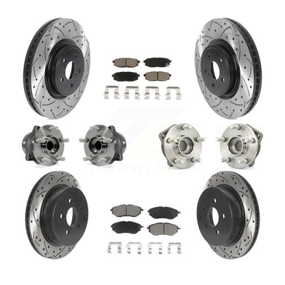 Hub Bearing Coat Brake Rotor Pads Front Rear Kit (10Pc) For Subaru Forester 2.0L