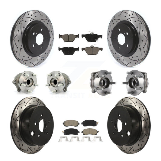 Hub Bearing Coated Brake Rotor & Pads Front Rear Kit (10Pc) For Subaru Crosstrek