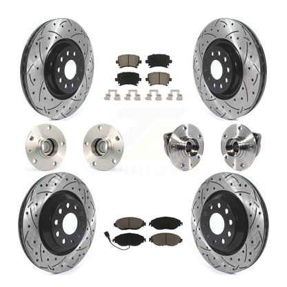 Hub Bearing Coated Disc Brake Rotor Pad Front Rear Kit (10Pc) For Volkswagen GTI