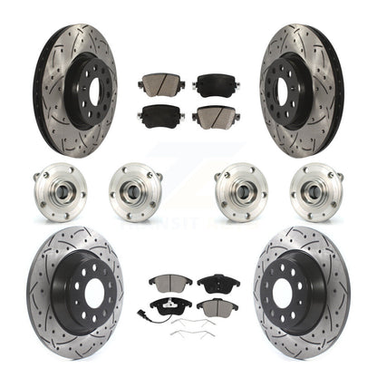 Hub Bearing Coated Brake Rotor And Pad Front Rear Kit (10Pc) For Audi Q3 Quattro