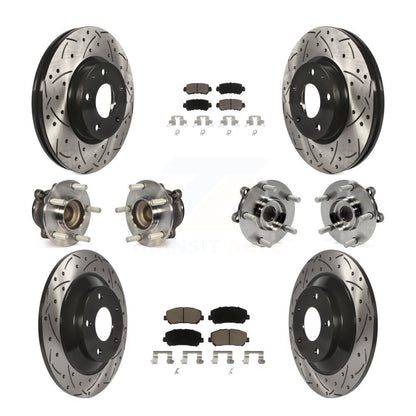 Hub Bearing Coat Brake Rotor Pads Front Rear Kit (10Pc) For 13-15 Mazda CX-5 FWD