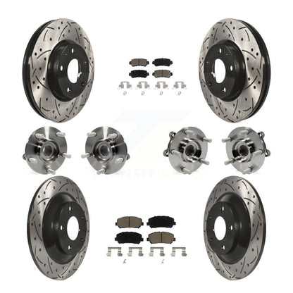 Hub Bearing Coat Brake Rotor Pads Front Rear Kit (10Pc) For 13-15 Mazda CX-5 AWD