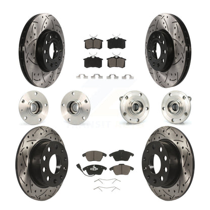 Hub Bearing Coated Brake Rotor & Pad Front Rear Kit (10Pc) For Volkswagen Beetle