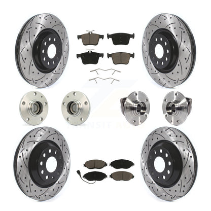 Hub Bearing Coat Brake Rotor Pad Front Rear Kit (10Pc) For Volkswagen Arteon FWD