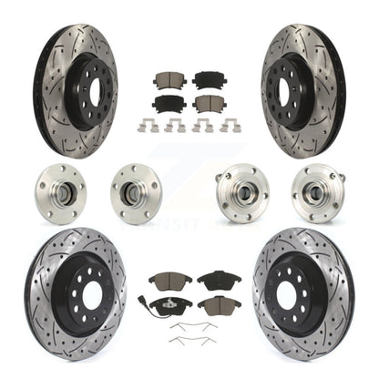 Hub Bearing Coat Brake Rotor Pads Front Rear Kit (10Pc) For Volkswagen Passat CC