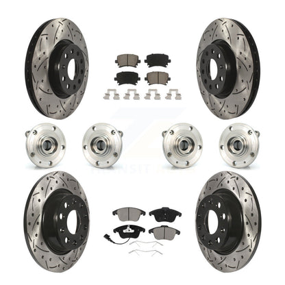 Hub Bearing Coat Brake Rotor Pads Front Rear Kit (10Pc) For Volkswagen Tiguan Q3