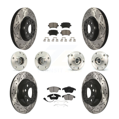 Hub Bearing Coat Brake Rotor Pads Front Rear Kit (10Pc) For Volkswagen Tiguan Q3