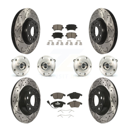 Hub Bearing Coat Brake Rotor Pads Front Rear Kit (10Pc) For Volkswagen Passat CC