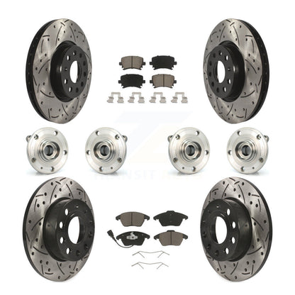 Hub Bearing Coated Brake Rotor And Pad Front Rear Kit (10Pc) For Audi A3 Quattro