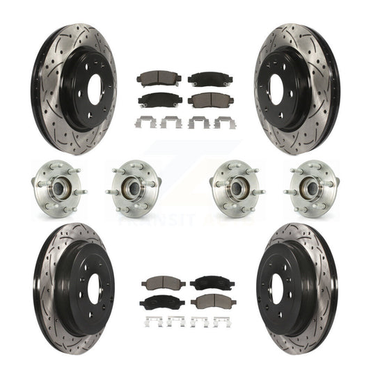 Hub Bearing Coated Brake Rotor & Pads Front Rear Kit (10Pc) For GMC Acadia Buick