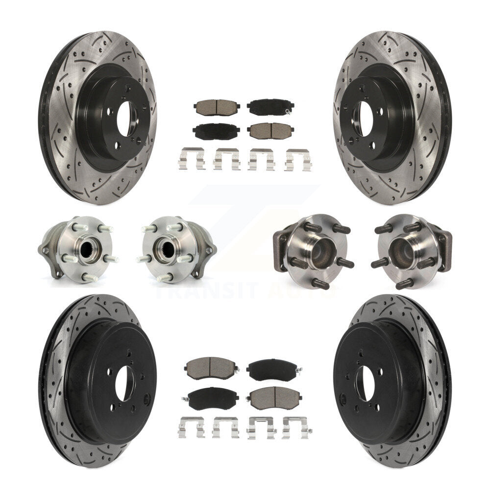 Hub Bearing Coat Brake Rotor Pads Front Rear Kit (10Pc) For Toyota 86 Subaru BRZ
