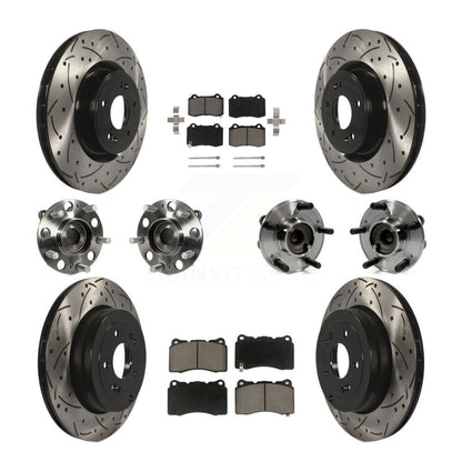 Hub Bearing Coat Brake Rotor Pad Front Rear Kit (10Pc) For Hyundai Genesis Coupe