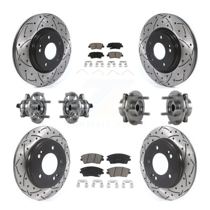 Hub Bearing Coat Brake Rotor Pads Front Rear Kit (10Pc) For Hyundai Elantra 1.6L