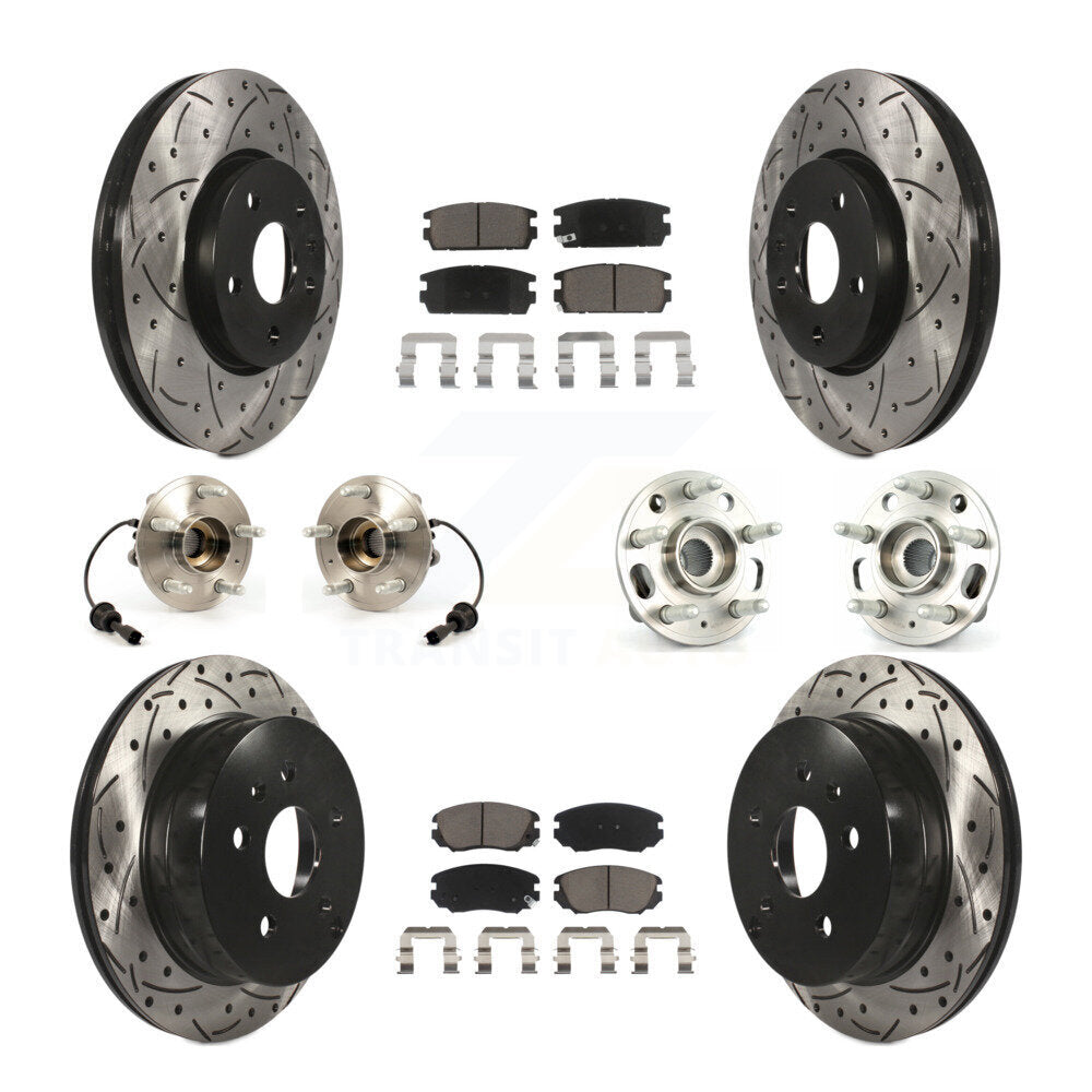 Hub Bearing Coat Brake Rotor Pad Front Rear Kit (10Pc) For Chevrolet Equinox GMC