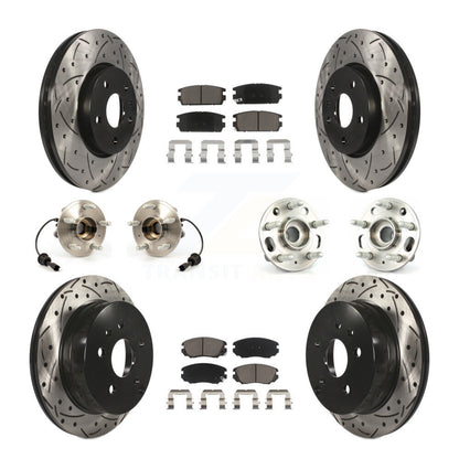 Hub Bearing Coat Brake Rotor Pad Front Rear Kit (10Pc) For Chevrolet Equinox GMC