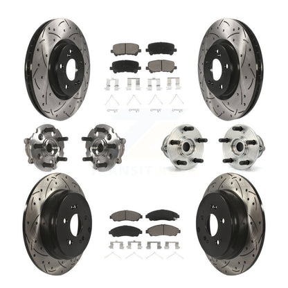 Hub Bearing Coat Brake Rotor Pad Front Rear Kit (10Pc) For Honda Pilot Acura MDX