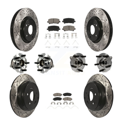 Hub Bearing Coated Brake Rotor Pad Front Rear Kit (10Pc) For 11-14 Honda Odyssey