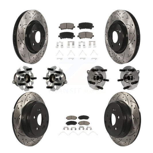 Hub Bearing Coated Brake Rotor Pad Front Rear Kit (10Pc) For 11-14 Honda Odyssey