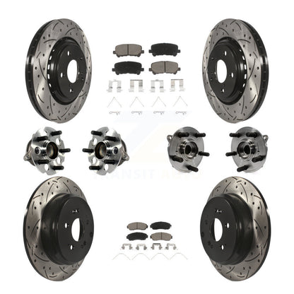 Hub Bearing Coated Brake Rotor Pad Front Rear Kit (10Pc) For 15-17 Honda Odyssey