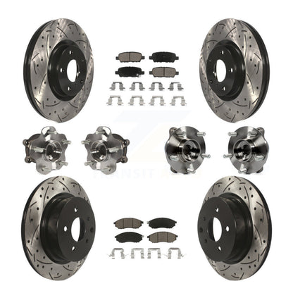 Hub Bearing Coat Brake Rotor Pad Front Rear Kit (10Pc) For INFINITI G37 EX35 G25