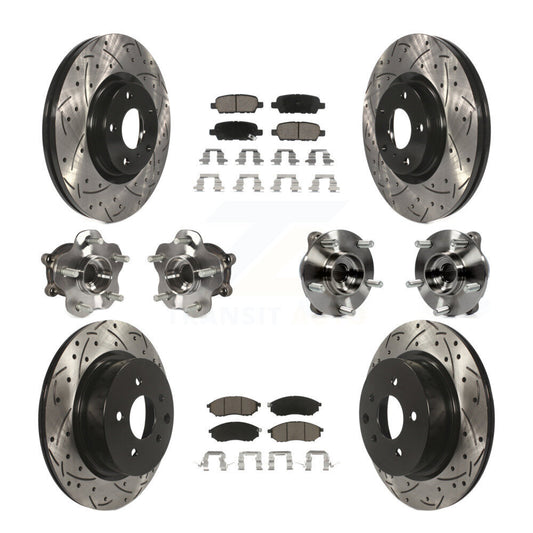 Hub Bearing Coat Brake Rotor Pad Front Rear Kit (10Pc) For INFINITI G37 EX35 G25