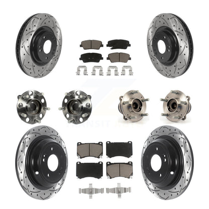 Hub Bearing Coat Brake Rotor Pads Front Rear Kit (10Pc) For Hyundai Genesis 4.6L