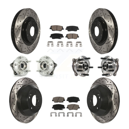 Hub Bearing Coated Brake Rotor Pad Front Rear Kit For Hyundai Santa Fe Sport AWD