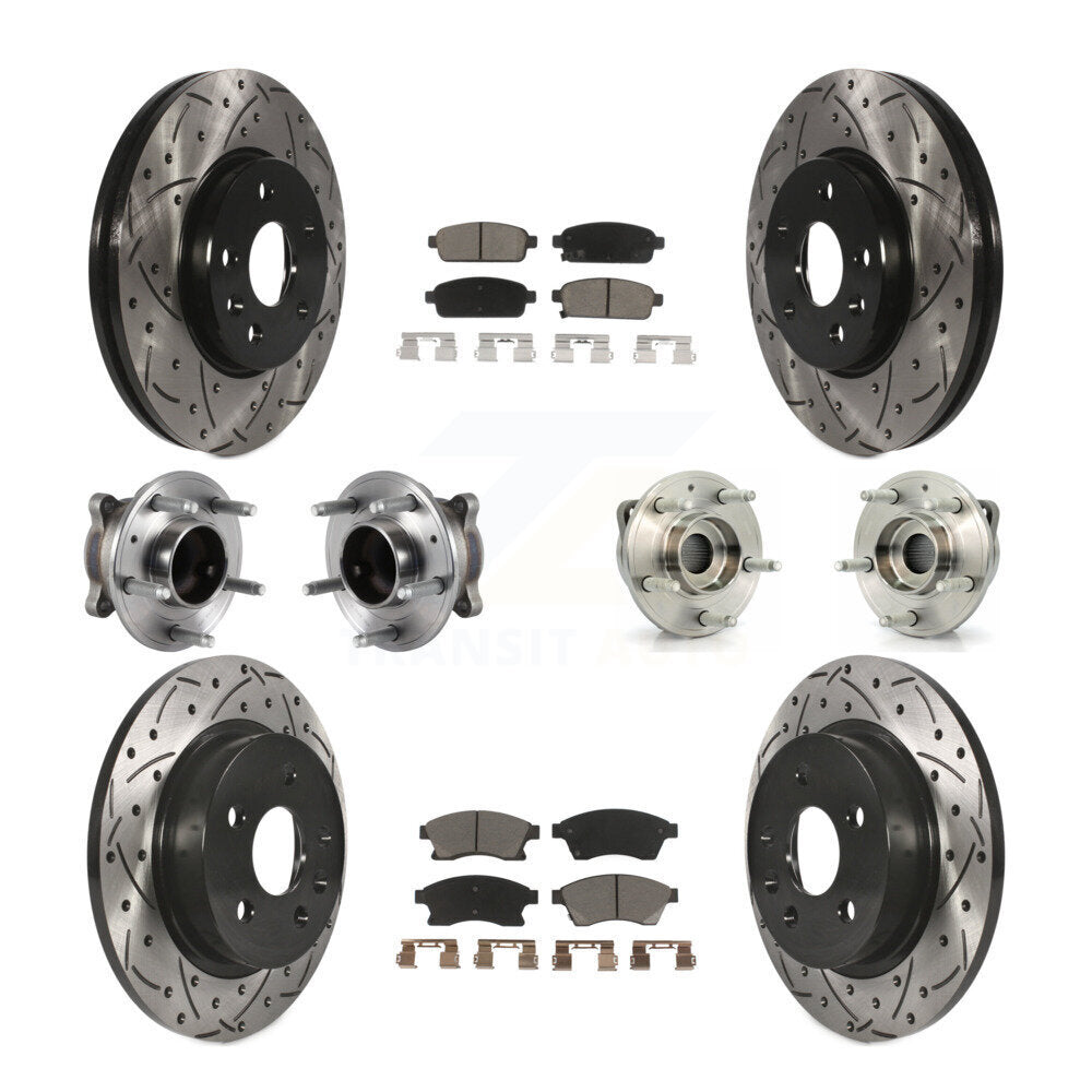 Hub Bearing Coated Brake Rotor And Pad Front Rear Kit (10Pc) For Chevrolet Cruze