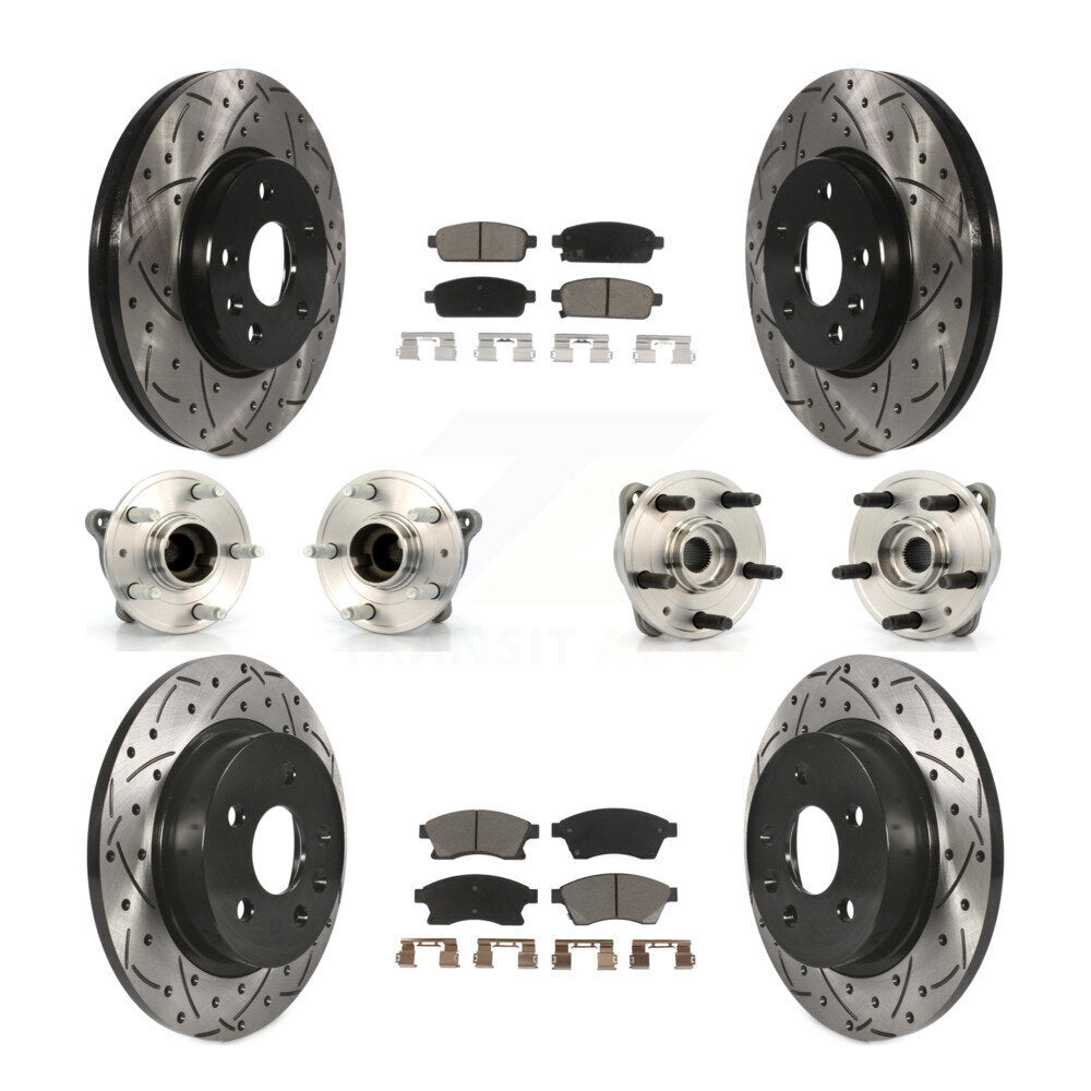 Hub Bearing Coat Brake Rotor Pad Front Rear Kit (10Pc) For 11-12 Chevrolet Cruze