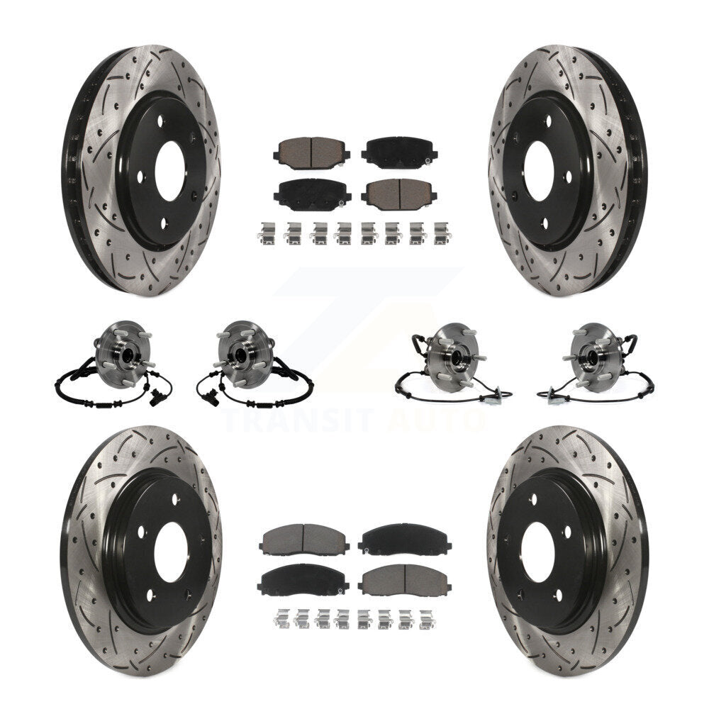 Bearing Coated Brake Rotor And Pad Front Rear Kit (10Pc) For Dodge Grand Caravan